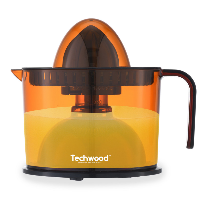 Πρέσα εσπεριδοειδών Techwood TPF-56, 40W, 1 λίτρο, Startirane per natiskane, 2 κώνοι, μαύρο/πορτοκαλί