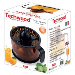 Πρέσα εσπεριδοειδών Techwood TPF-56, 40W, 1 λίτρο, Startirane per natiskane, 2 κώνοι, μαύρο/πορτοκαλί