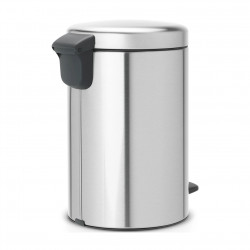 Κάδος με πεντάλ Brabantia NewIcon 649031, 12 l, Ομαλό κλείσιμο, Αντιολισθητική βάση, Ανθεκτικό στα δακτυλικά αποτυπώματα, Inox/Matte