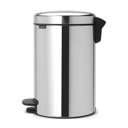 Κάδος με πεντάλ Brabantia NewIcon 649025, 12 l, Ομαλό κλείσιμο, Αντιολισθητική βάση, Inox